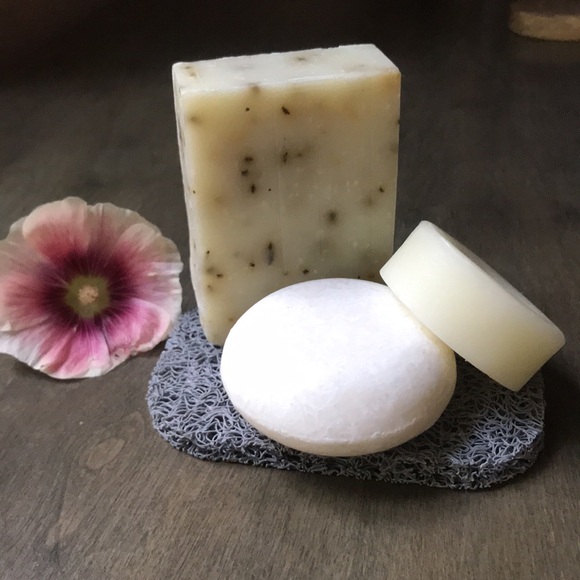 Set of 3 PEPPERMINT CANDY shampoo bar & conditioner bar glycerin cleansing soap - Picture 5 of 6